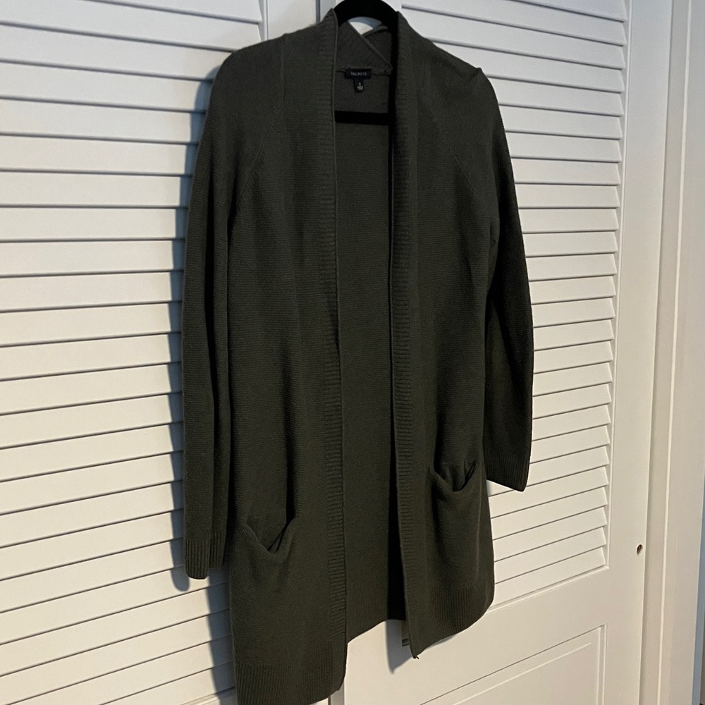 Talbots Deep Green Open Cardigan